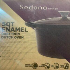 Sedona Kitchen 5 QT Enamel Cast Iron Dutch Oven - Dark Maroon